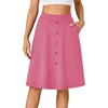 image:imageLYANER Womens Stretchy High Waist ALine Midi Skirt Flared Vintage Casual Skirts with PocketsRose Red