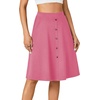 image:imageLYANER Womens Stretchy High Waist ALine Midi Skirt Flared Vintage Casual Skirts with PocketsRose Red