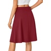 image:imageLYANER Womens Stretchy High Waist ALine Midi Skirt Flared Vintage Casual Skirts with PocketsWine Red