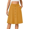 image:imageLYANER Womens Stretchy High Waist ALine Midi Skirt Flared Vintage Casual Skirts with PocketsYellow