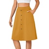image:imageLYANER Womens Stretchy High Waist ALine Midi Skirt Flared Vintage Casual Skirts with PocketsYellow