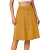 image:imageLYANER Womens Stretchy High Waist ALine Midi Skirt Flared Vintage Casual Skirts with PocketsYellow