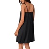 image:imageLYANER Womens V Neck Lace Sleeveless Spaghetti Strap Nightgowns Sleepwear with PocketsBlack