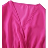 image:imageLYANER Womens V Neck Shirred Polka Dots Long Sleeve Frill Crop Blouse Shirt TopsSolid Hot Pink