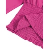 image:imageLYANER Womens V Neck Shirred Polka Dots Long Sleeve Frill Crop Blouse Shirt TopsSolid Hot Pink