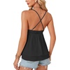 image:imageLYANER Womens Y2K Lace Babydoll Cami Top Sexy Going Out Tops Summer Gothic Camisole Peplum Tank TopsSolid Black