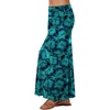image:imageLYANER Womens Casual High Waist Solid Flare Long Maxi SkirtFloral Teal