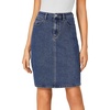 image:imageLYANER Womens Casual Stretch High Waist Bodycon Denim Jean Midi Skirt with PocketsBlue