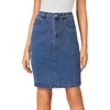image:imageLYANER Womens Casual Stretch High Waist Bodycon Denim Jean Midi Skirt with PocketsPure Navy Blue