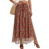 image:imageLYANER Womens Chiffon Boho Print Tie Elastic High Waist Ruffle A Line Flowy Long SkirtsYellow