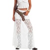 image:imageLYANER Womens Floral Lace Maxi Skirt High Waisted Flowy Sheer A Line Boho Skirts with Inner ShortsWhite