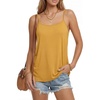 image:imageLYANER Womens Loose Square Neck Spaghetti Straps Slit Side Camisole Tank Cami TopGinger