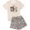 image:imageLYANER Womens Pajamas Set Summer Pjs Short Sleeve Tee and Shorts Sleepwear with PocketsReopard Print Rabbit