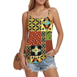 image:imageLYANER Womens Loose Square Neck Spaghetti Straps Slit Side Camisole Tank Cami TopRed