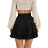 image:imageLYANER Women Elastic High Waist Pleated Casual Layer Ruffle Hem Flowy A Line Short SkirtBlack2