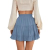 image:imageLYANER Women Elastic High Waist Pleated Casual Layer Ruffle Hem Flowy A Line Short SkirtDusty Blue2