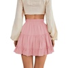image:imageLYANER Women Elastic High Waist Pleated Casual Layer Ruffle Hem Flowy A Line Short SkirtDusty Pink2