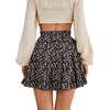image:imageLYANER Women Elastic High Waist Pleated Casual Layer Ruffle Hem Flowy A Line Short SkirtFloal Black