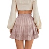 image:imageLYANER Women Elastic High Waist Pleated Casual Layer Ruffle Hem Flowy A Line Short SkirtFloal Pink