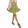 image:imageLYANER Women Elastic High Waist Pleated Casual Layer Ruffle Hem Flowy A Line Short SkirtKiwi Green2