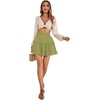 image:imageLYANER Women Elastic High Waist Pleated Casual Layer Ruffle Hem Flowy A Line Short SkirtKiwi Green2