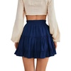 image:imageLYANER Women Elastic High Waist Pleated Casual Layer Ruffle Hem Flowy A Line Short SkirtNavy2
