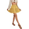 image:imageLYANER Women Elastic High Waist Pleated Casual Layer Ruffle Hem Flowy A Line Short SkirtPure Yellow