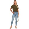 image:imageLYANER Womens Backless Open Back Cut Out Tops Round Neck Short Sleeve Tee Casual Workout TShirtArmy Green
