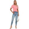 image:imageLYANER Womens Backless Open Back Cut Out Tops Round Neck Short Sleeve Tee Casual Workout TShirtDeep Pink