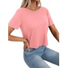 image:imageLYANER Womens Backless Open Back Cut Out Tops Round Neck Short Sleeve Tee Casual Workout TShirtDeep Pink