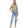 image:imageLYANER Womens Backless Open Back Cut Out Tops Round Neck Short Sleeve Tee Casual Workout TShirtLight Gray Branches