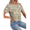 image:imageLYANER Womens Backless Open Back Cut Out Tops Round Neck Short Sleeve Tee Casual Workout TShirtLight Gray Branches