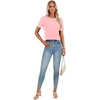 image:imageLYANER Womens Backless Open Back Cut Out Tops Round Neck Short Sleeve Tee Casual Workout TShirtLight Pink