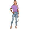 image:imageLYANER Womens Backless Open Back Cut Out Tops Round Neck Short Sleeve Tee Casual Workout TShirtLight Purple