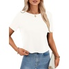 image:imageLYANER Womens Backless Open Back Cut Out Tops Round Neck Short Sleeve Tee Casual Workout TShirtWhite