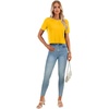 image:imageLYANER Womens Backless Open Back Cut Out Tops Round Neck Short Sleeve Tee Casual Workout TShirtYellow