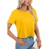 image:imageLYANER Womens Backless Open Back Cut Out Tops Round Neck Short Sleeve Tee Casual Workout TShirtYellow