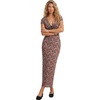 image:imageLYANER Womens Boho Floral Print Deep V Neck Short Sleeve Bodycon Cocktail Party Long DressRed