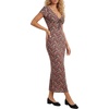 image:imageLYANER Womens Boho Floral Print Deep V Neck Short Sleeve Bodycon Cocktail Party Long DressRed
