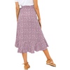 image:imageLYANER Womens Boho Floral Print Wrap Front Self Tie Knot Ruffle Hem Split Midi SkirtPink