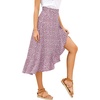 image:imageLYANER Womens Boho Floral Print Wrap Front Self Tie Knot Ruffle Hem Split Midi SkirtPink