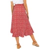 image:imageLYANER Womens Boho Floral Print Wrap Front Self Tie Knot Ruffle Hem Split Midi SkirtRed