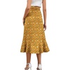 image:imageLYANER Womens Boho Floral Print Wrap Front Self Tie Knot Ruffle Hem Split Midi SkirtZipper Ginger