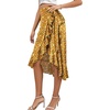 image:imageLYANER Womens Boho Floral Print Wrap Front Self Tie Knot Ruffle Hem Split Midi SkirtZipper Ginger