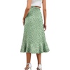 image:imageLYANER Womens Boho Floral Print Wrap Front Self Tie Knot Ruffle Hem Split Midi SkirtZipper Mint Green