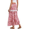 image:imageLYANER Womens Boho Floral Printed Elastic High Waist Ruffle Tiered Flowy ALine Maxi SkirtPink