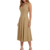 image:imageLYANER Womens Button Down Collared V Neck Sleeveless A Line Casual Beach Midi DressesKhaki