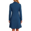 image:imageLYANER Womens Button Lapel V Neck Long Sleeve A Line Business Casual Mini DressesBlue