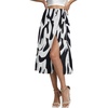 image:imageLYANER Womens Casual Boho Printed High Waist Side Split Hem Zipper Midi SkirtBlack on White