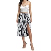 image:imageLYANER Womens Casual Boho Printed High Waist Side Split Hem Zipper Midi SkirtBlack on White
